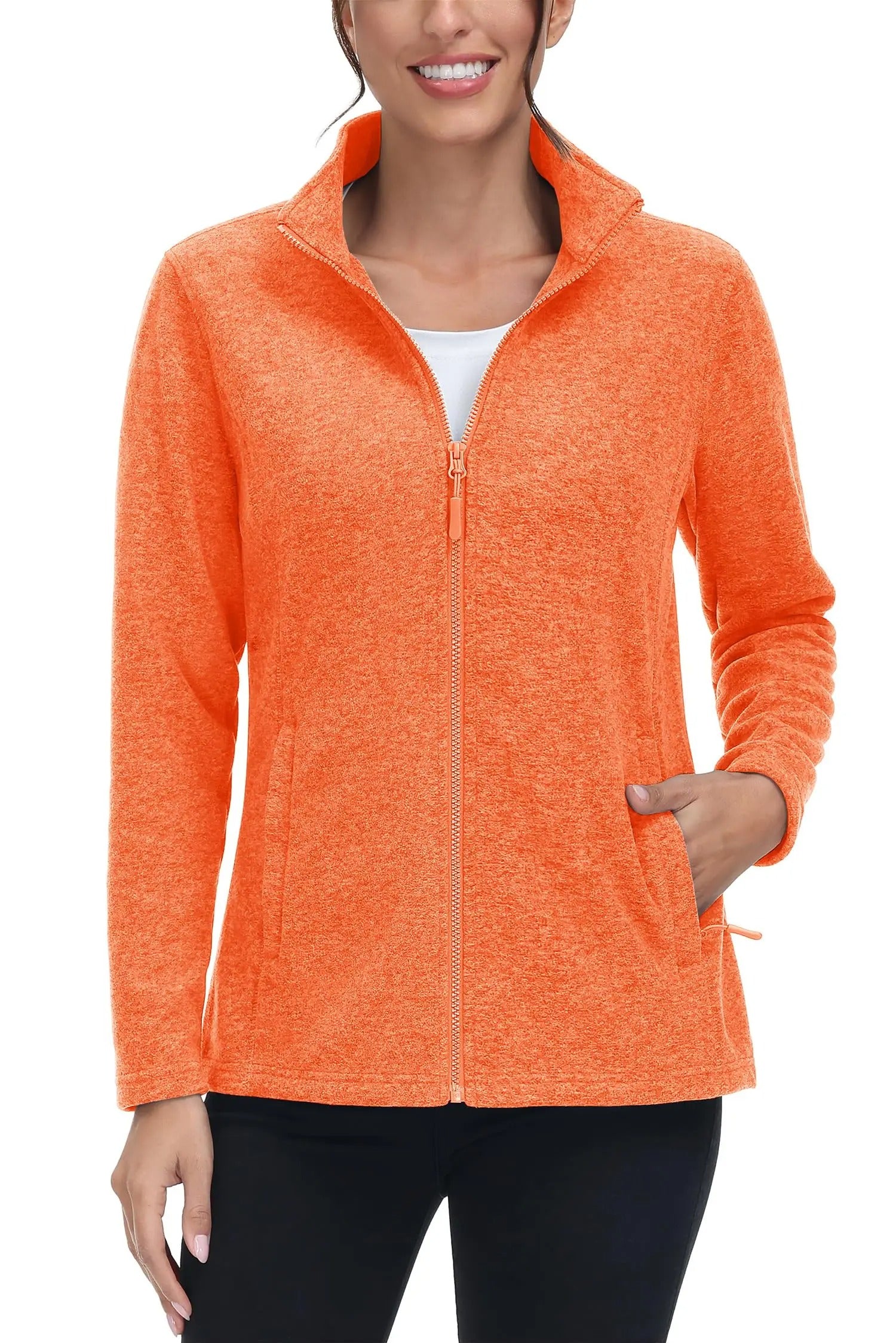 Lett fleecejakke med full glidelås for kvinner