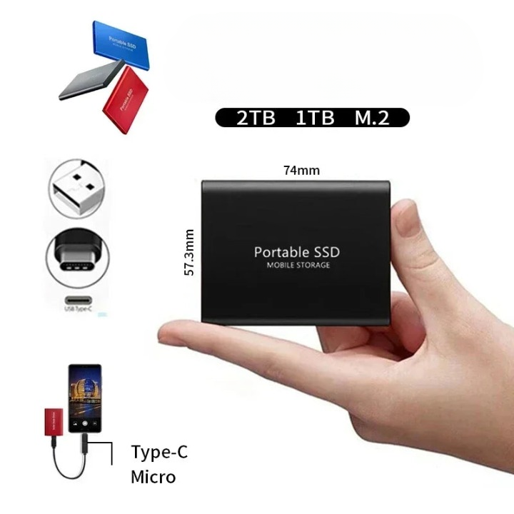 Bærbar SSD Disk Høyhastighetslagring Kompakt Design 3