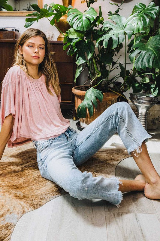 Bukser Dame Høy Midje Ankel Rett Ben Denim 2