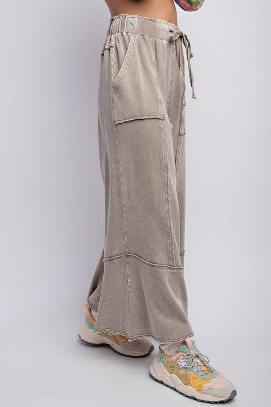 Bukser med Vid Ben, Terry Strikk, Mineralvasket, Dame 1