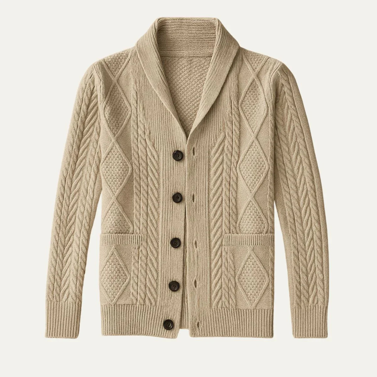 Cardigan Jakke Til Herre i Cashmere – Klassisk Stil og Avslappet Passform 1