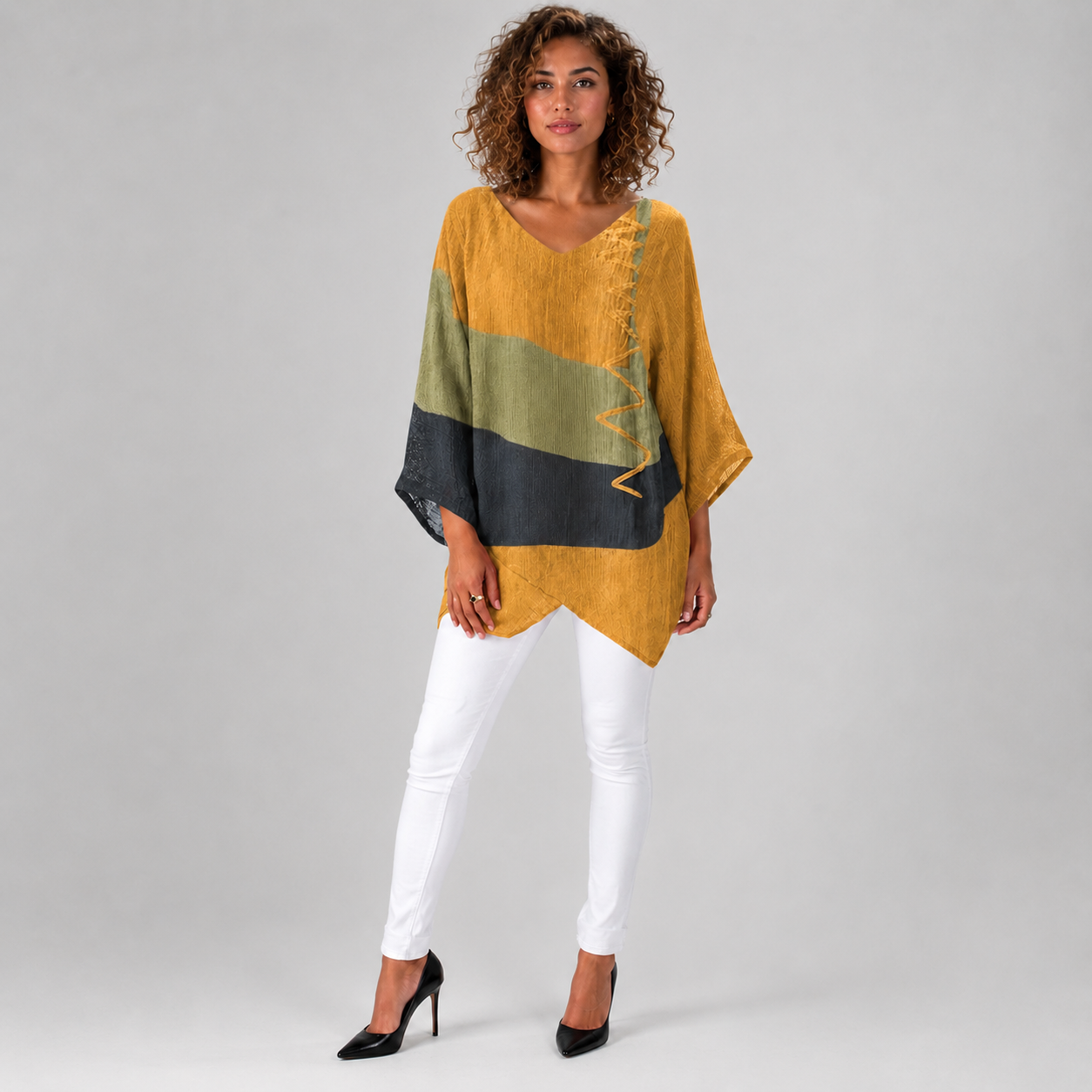 Kvinne Bluse Moderne Flytende Blandingsstoff