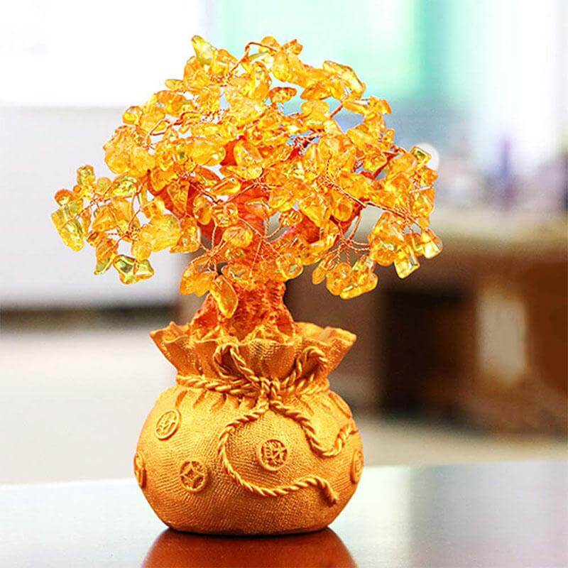 Citrine Money Tree Gemstone Ornament