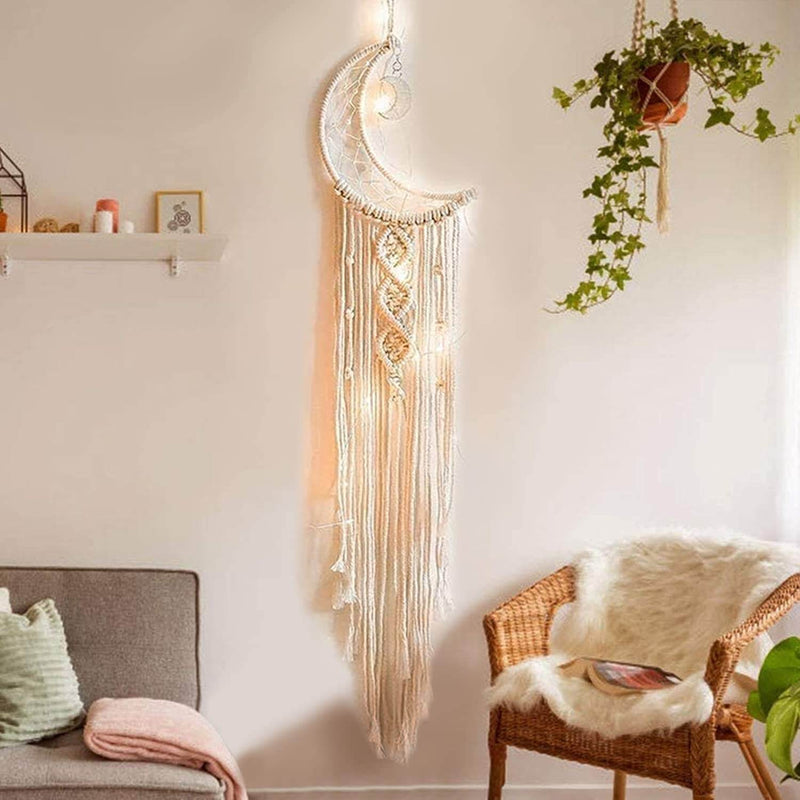 Crescent Luna Macrame Dream Catcher