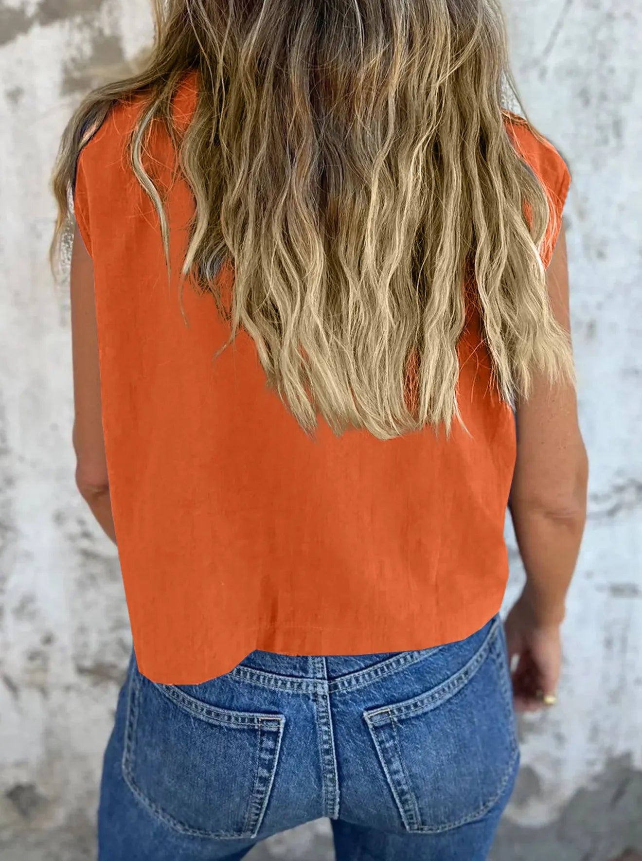 Dame Button Down Korte Ermer Lin Skjorte Polyester Spandex 1