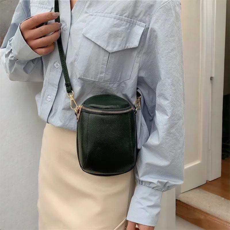 Dame Crossbody Veske i Vegansk Skinn Kompakt Design 4