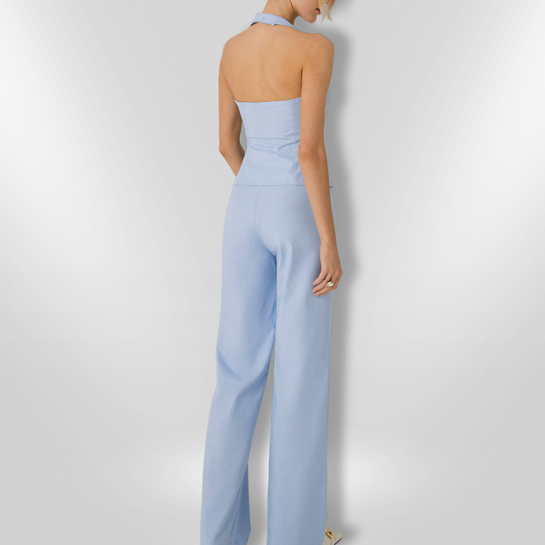 Dame Ensemble Pantalon Droit Halter Design 2