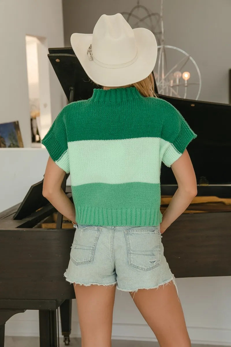 Dame Genser Oversized Fargerik Blokk Rayon Nylon med Kløverbroderi 2