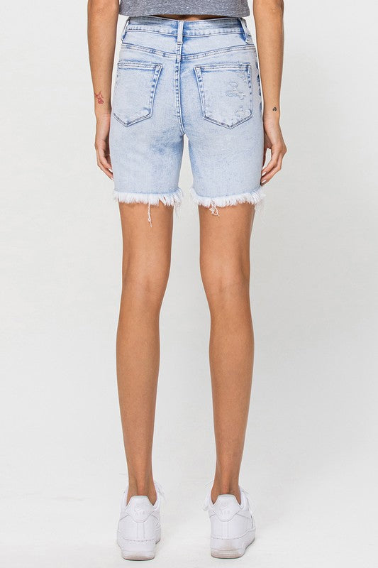 Dame High Rise Midi Shorts Lys Denim 2
