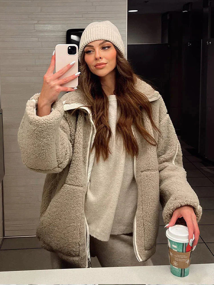 Dame Jakke Oversized Patchwork Design 4