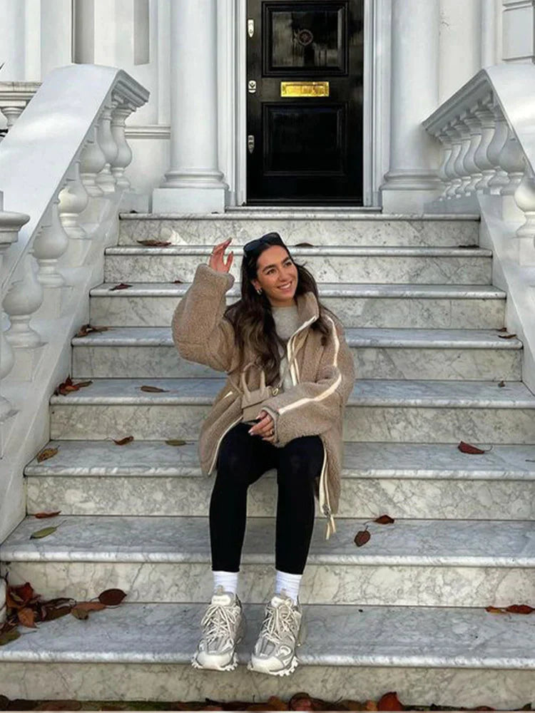 Dame Jakke Oversized Patchwork Design 5