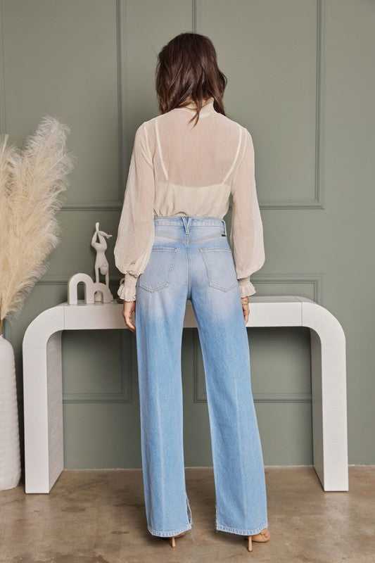 Dame Jeans Flare Høy Midje Denim 90-talls 1