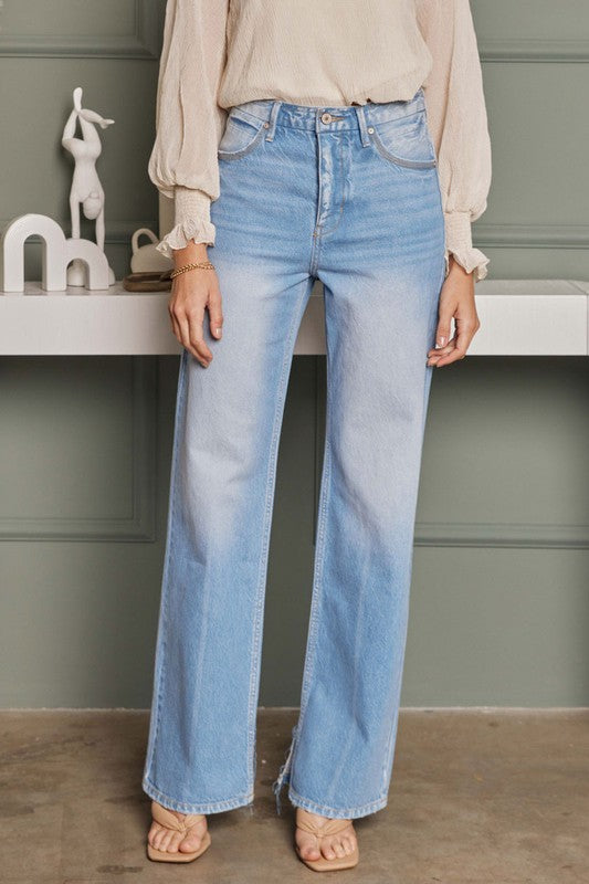 Dame Jeans Flare Høy Midje Denim 90-talls 2