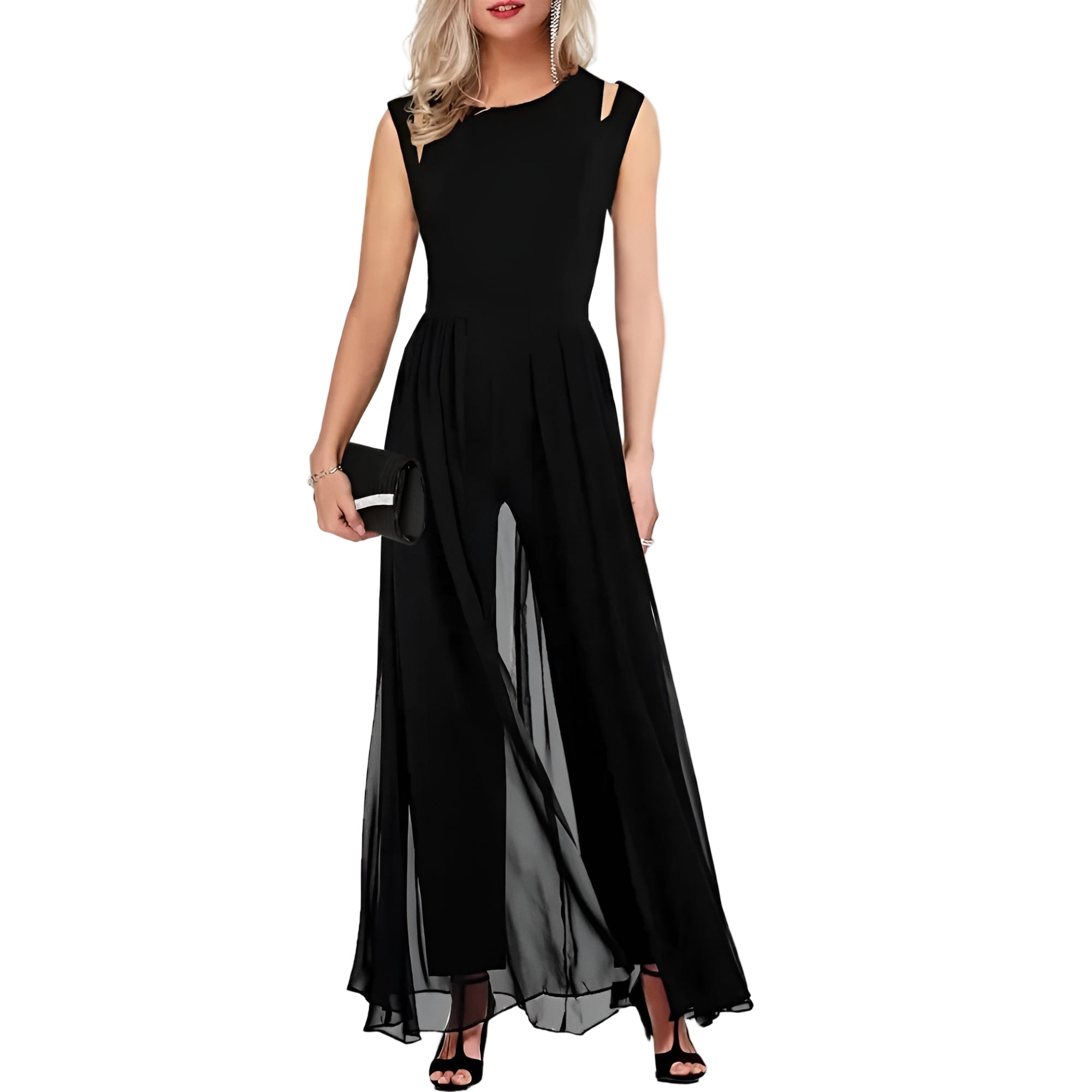 Dame Jumpsuit Klassisk Lin Tidløs Design 0