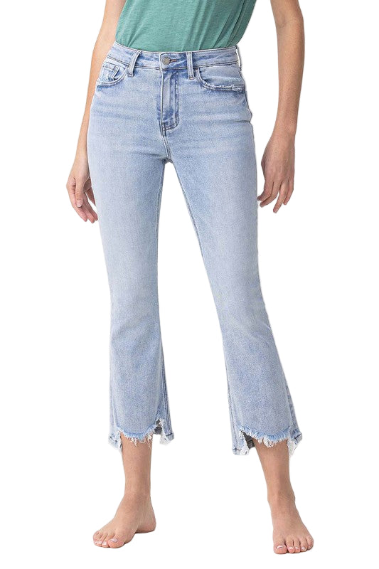 Dame Kick Flare Jeans Høy Midje Denim 0