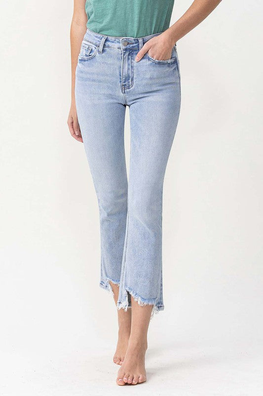 Dame Kick Flare Jeans Høy Midje Denim 1