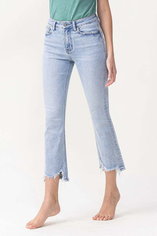 Dame Kick Flare Jeans Høy Midje Denim 2