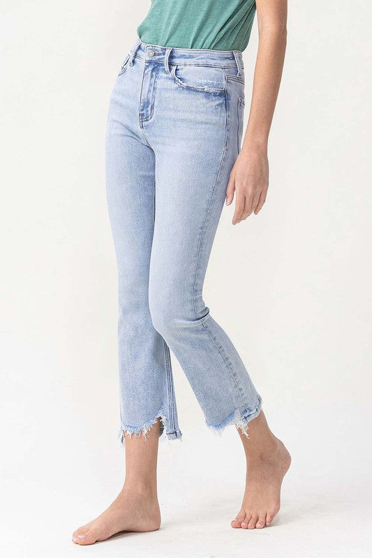 Dame Kick Flare Jeans Høy Midje Denim 3