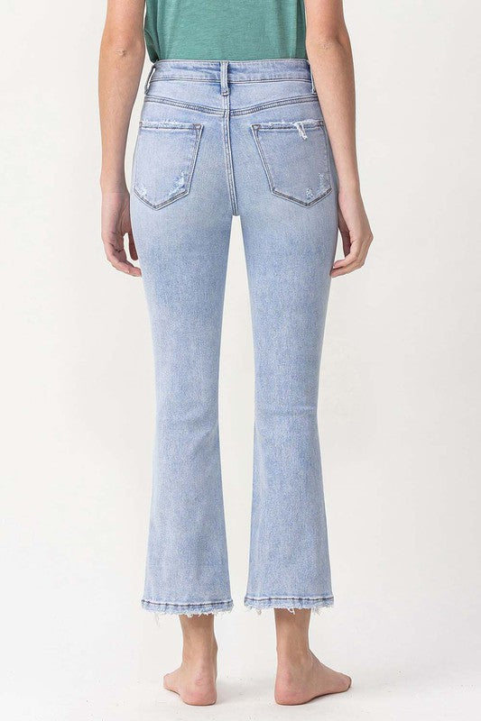 Dame Kick Flare Jeans Høy Midje Denim 4