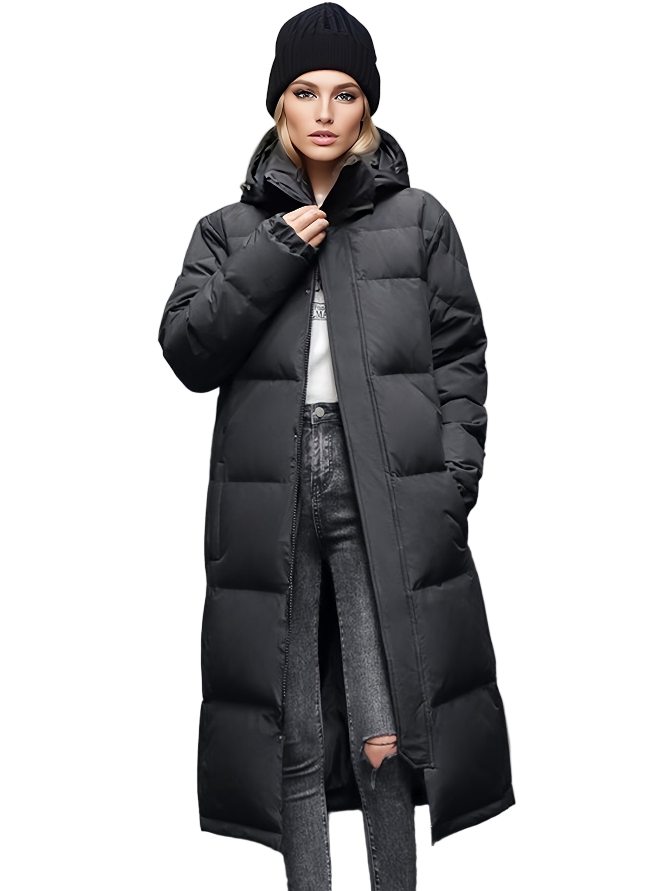 Dame Lang Dunjakke Oversized Passform 0