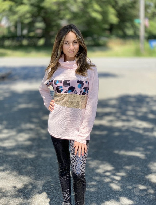 Dame Leggings i Leopardmønster Svart 1