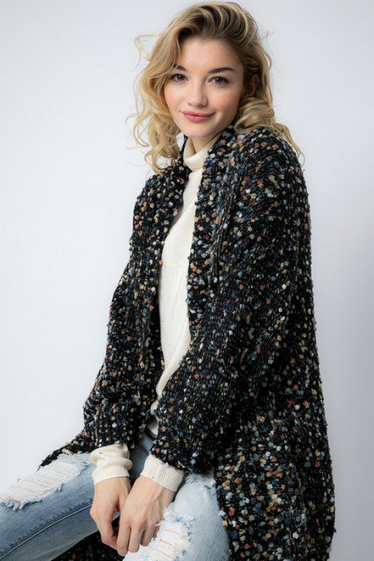 Dame Oversized Cardigan Marled Strikket 3