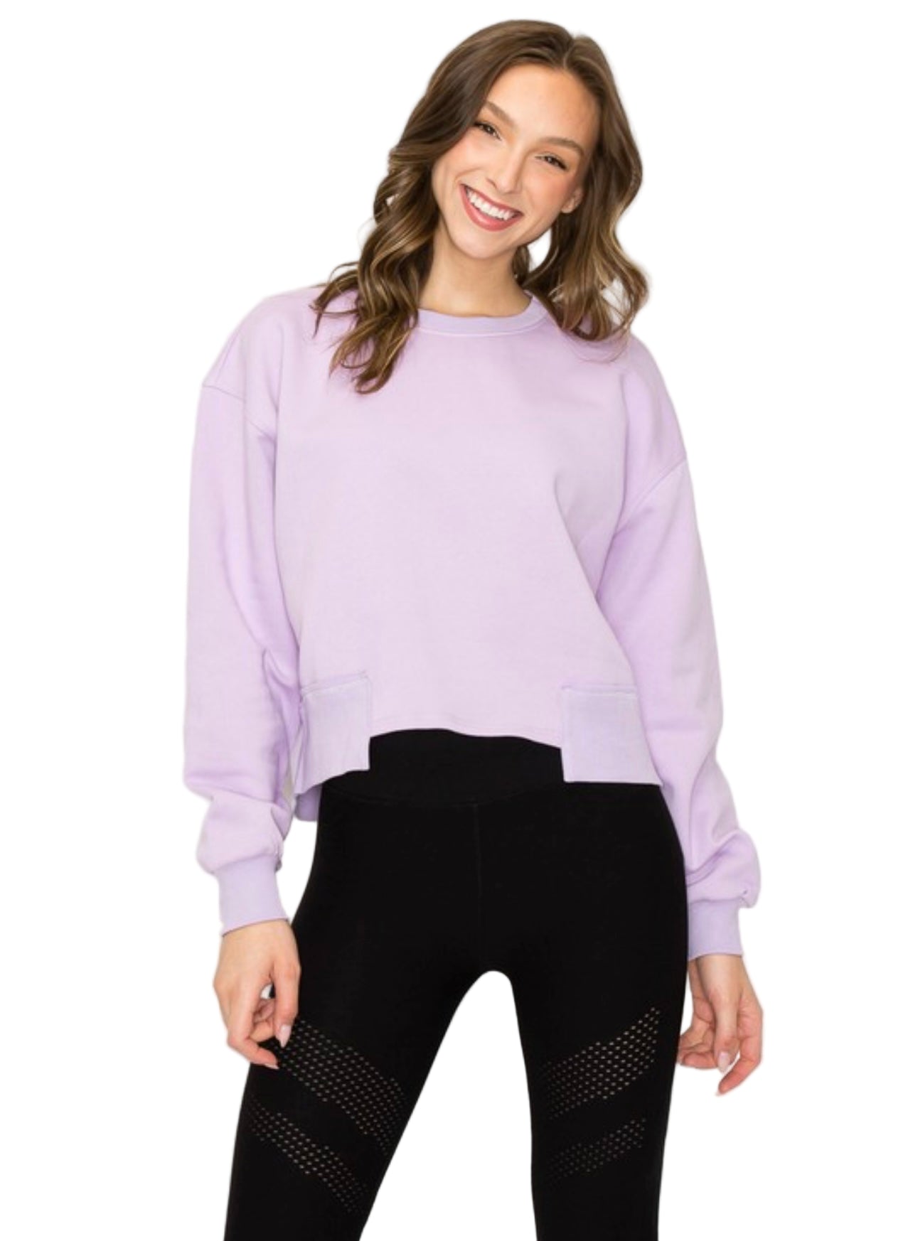 Dame Oversized Cropped Sweatshirt Lilla 0