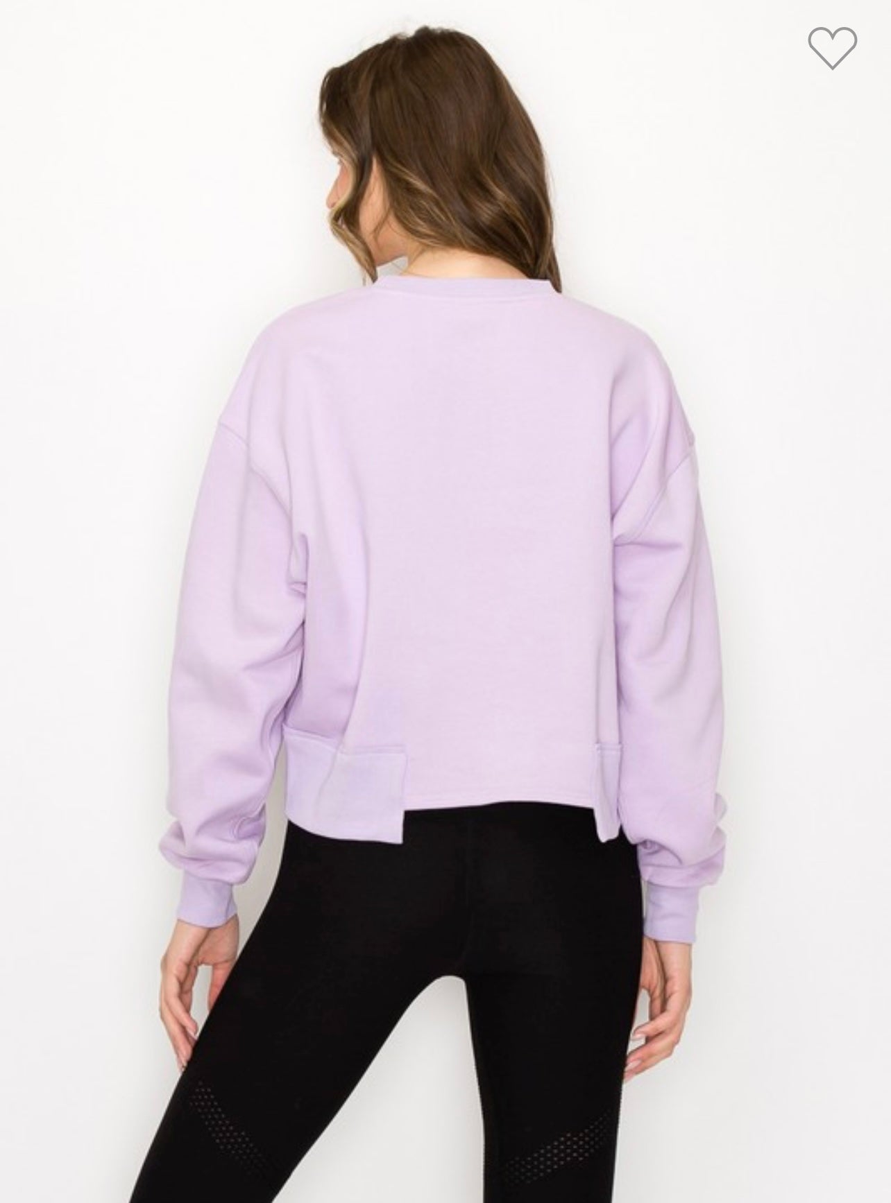 Dame Oversized Cropped Sweatshirt Lilla 1