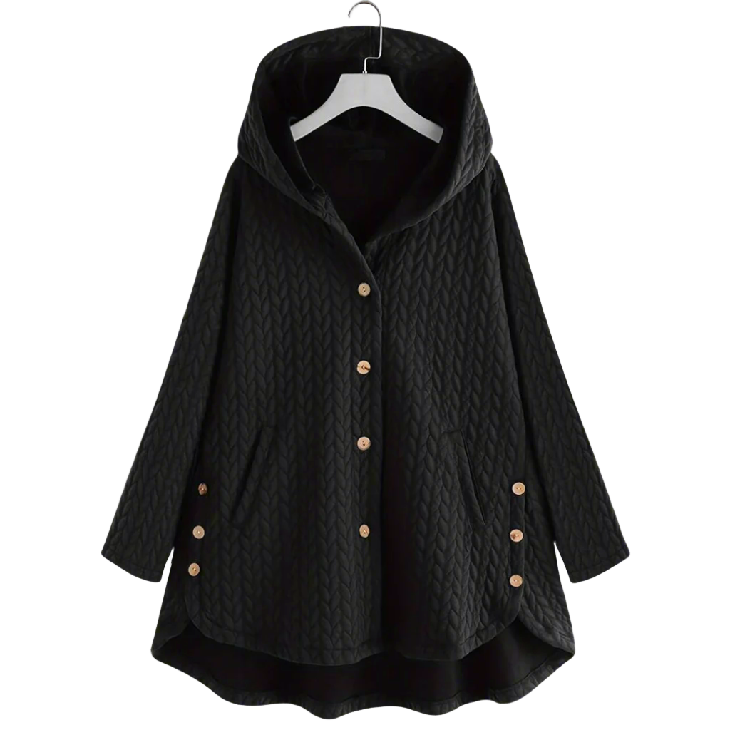 Dame Padded Jakke – Oversized Passform – Quiltet Design – Hette – Asymmetrisk Hem 0