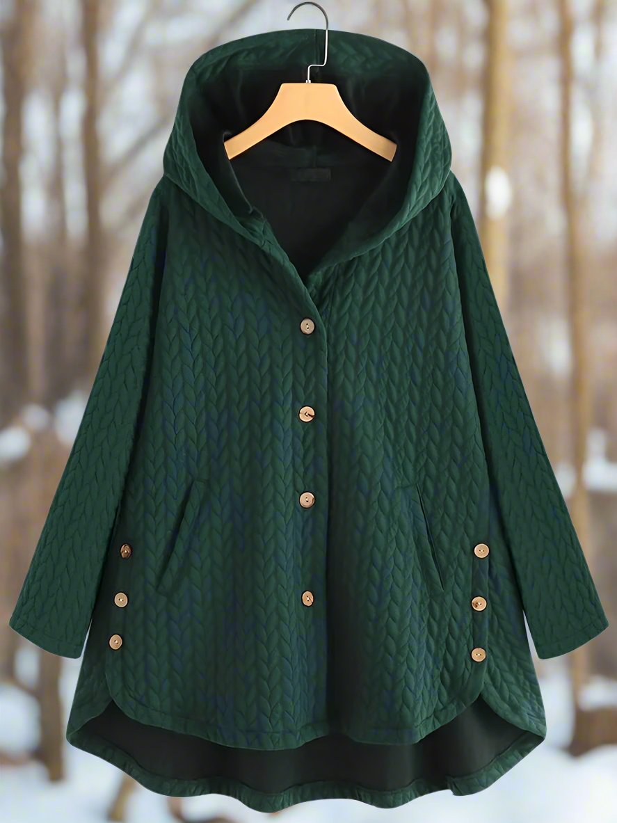 Dame Padded Jakke – Oversized Passform – Quiltet Design – Hette – Asymmetrisk Hem 3