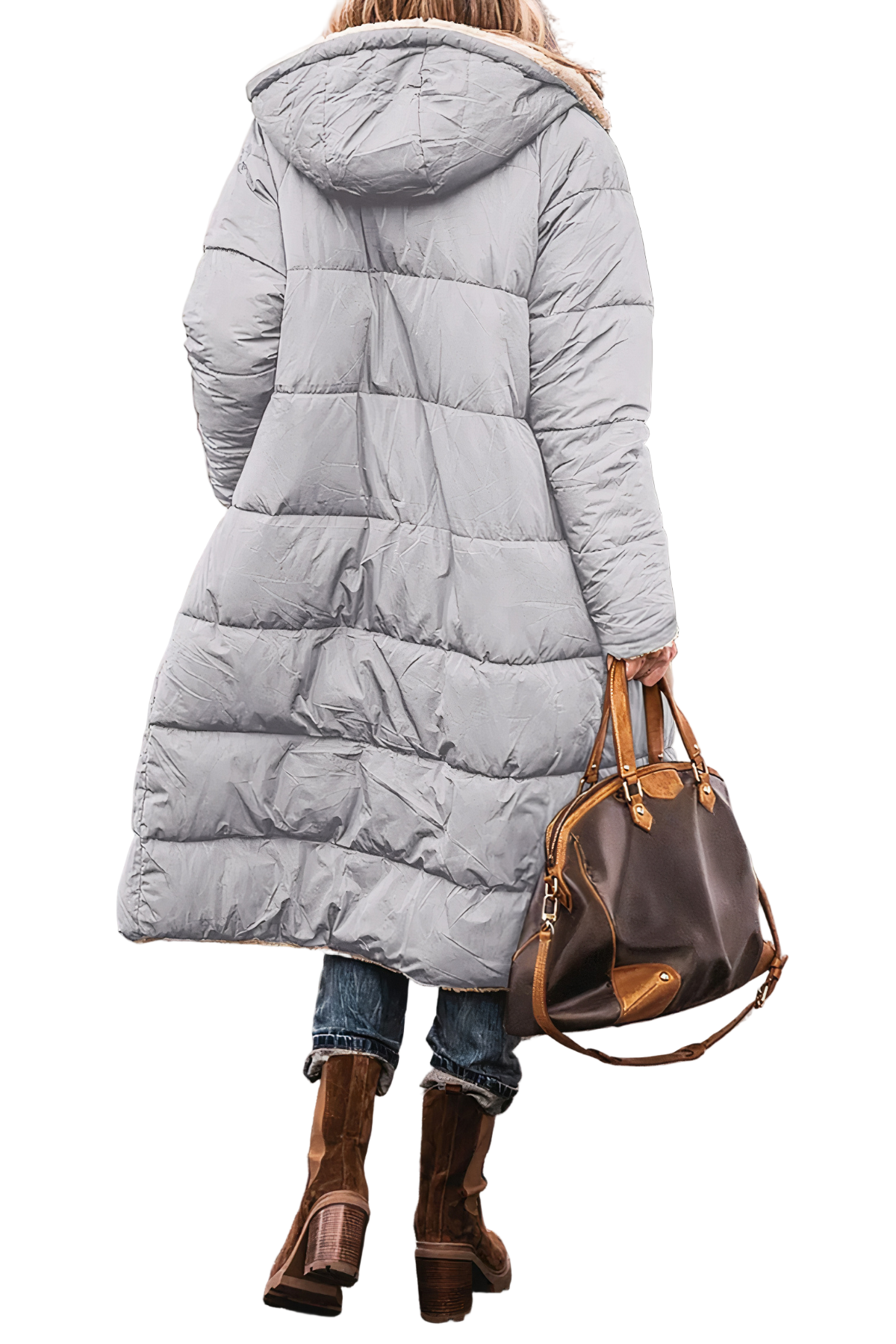 Dame Parka Dobbelsidig Vinterjakke 4