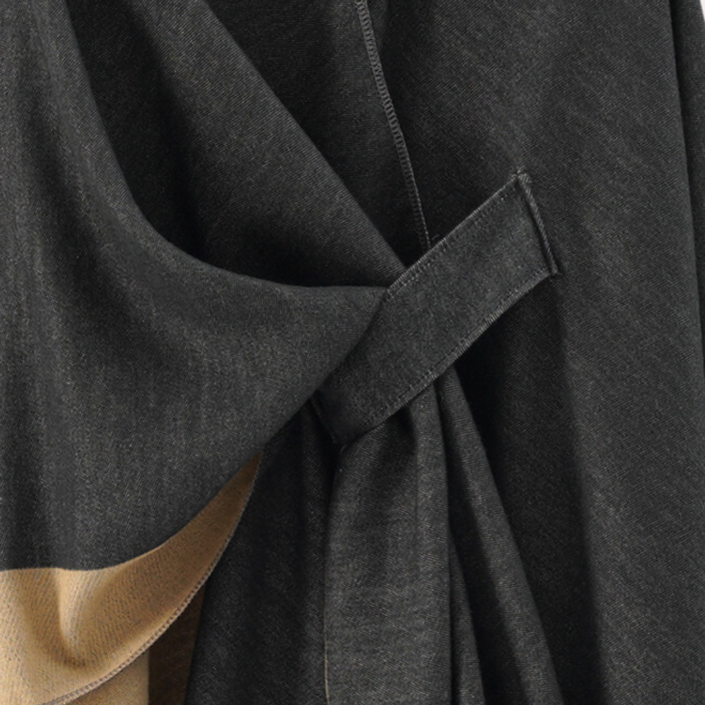 Dame Poncho i Imitert Kashmirstoff Moderne Design 2