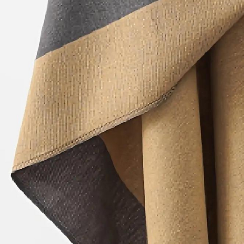 Dame Poncho i Imitert Kashmirstoff Moderne Design 3