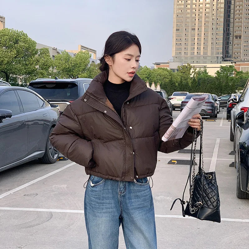 Dame Pufferjakke med Ståkrage 3