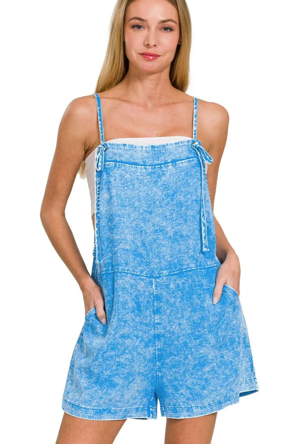 Dame Romper med Knytebånd Vasket Lin 0