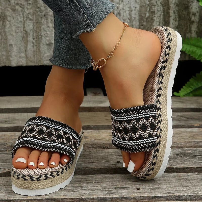Dame Sandaler Ergonomisk Design med Vevde Detaljer og Lett Konstruksjon 1