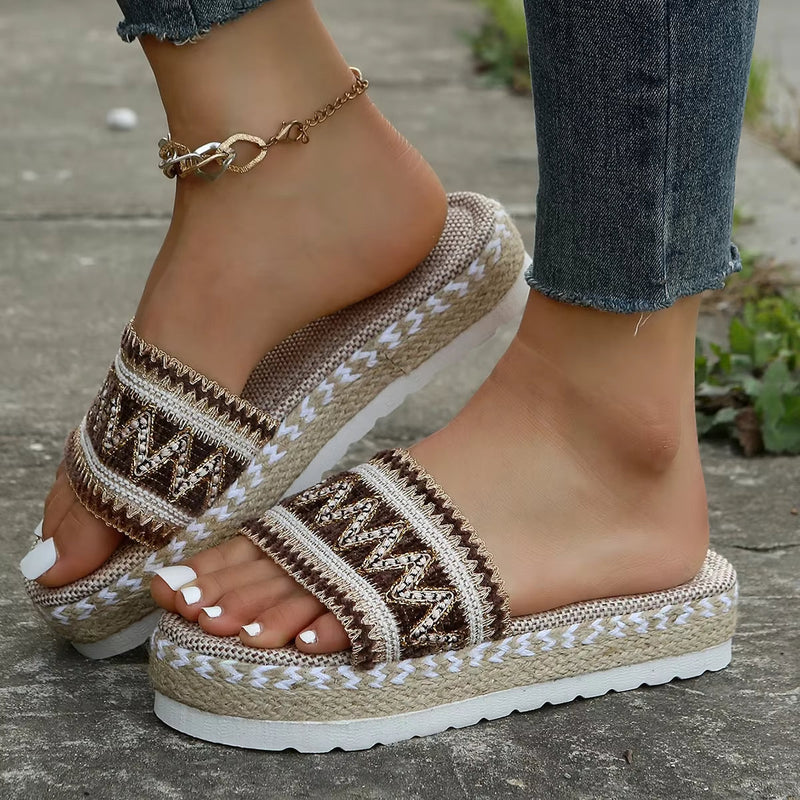 Dame Sandaler Ergonomisk Design med Vevde Detaljer og Lett Konstruksjon 2