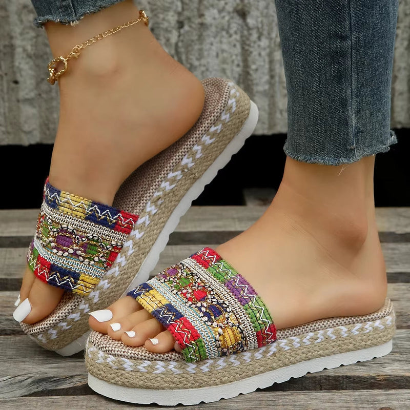 Dame Sandaler Ergonomisk Design med Vevde Detaljer og Lett Konstruksjon 3