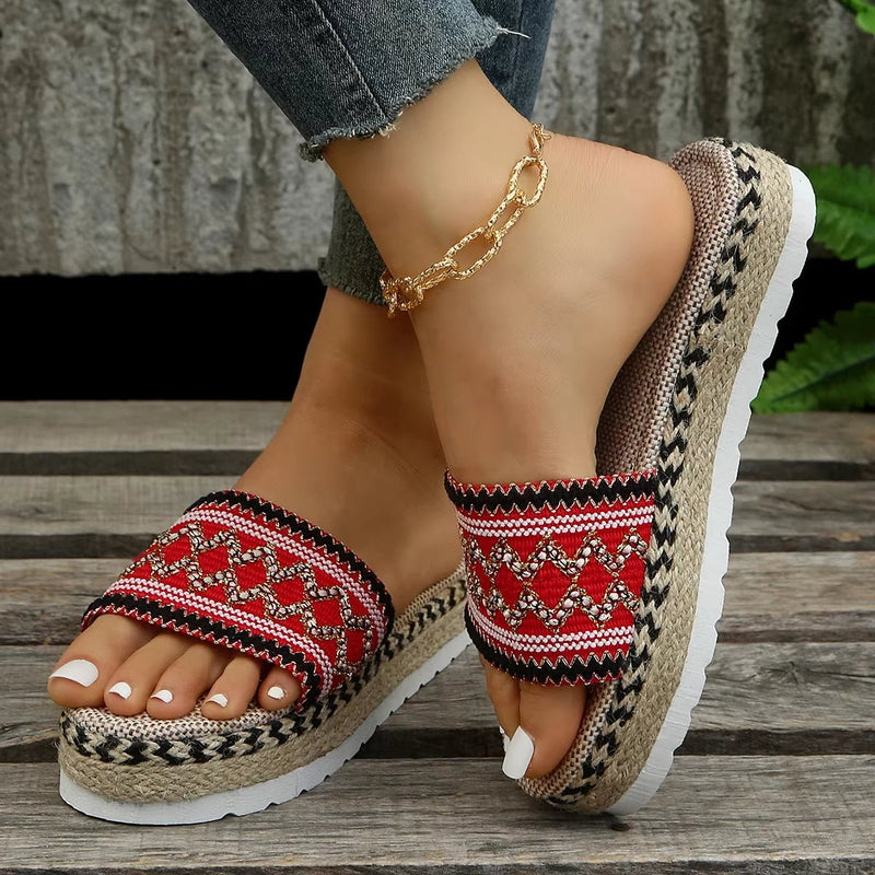 Dame Sandaler Ergonomisk Design med Vevde Detaljer og Lett Konstruksjon 4