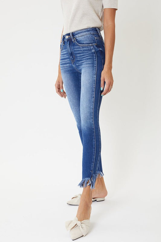 Dame Skinny Jeans Høy Midje med Detaljer 2
