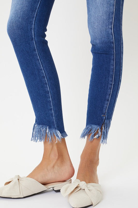 Dame Skinny Jeans Høy Midje med Detaljer 5
