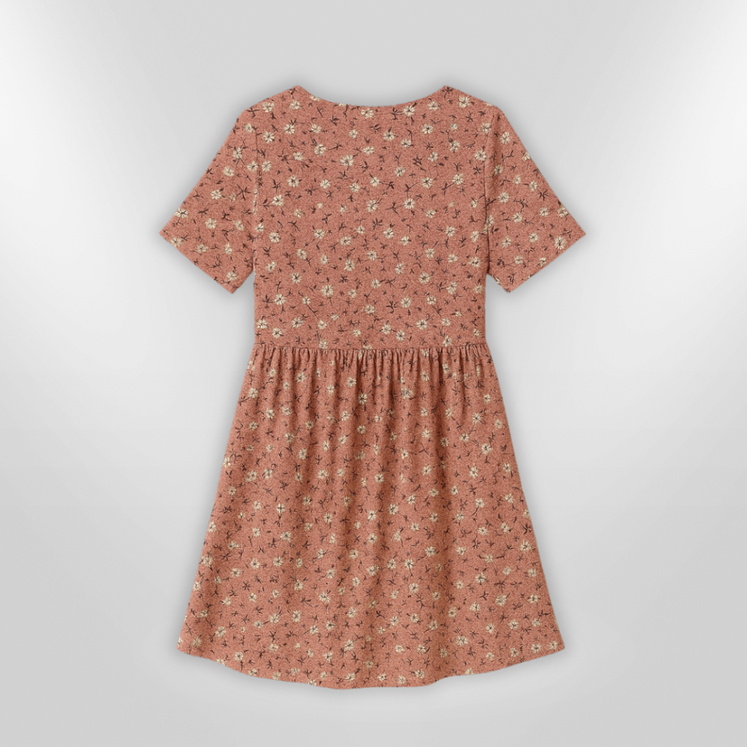 Dame Sommerkjole Blomsterdesign Lett Stoff 4