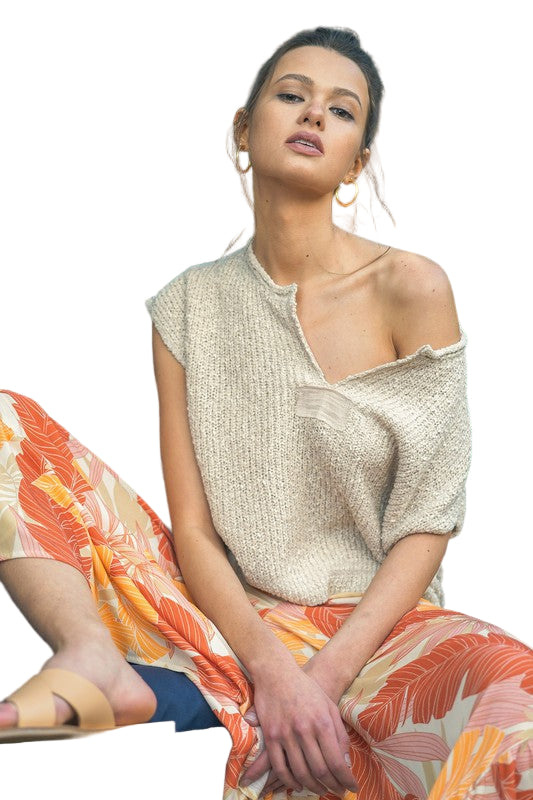 Dame Uten Ermer Genser i Oatmeal 0