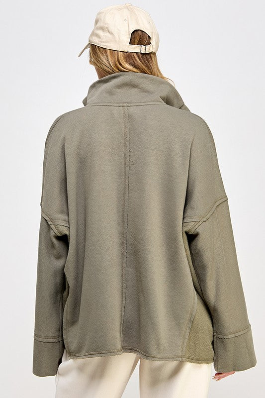 Dame V-Hals Dolman Ermeløs Genser 2