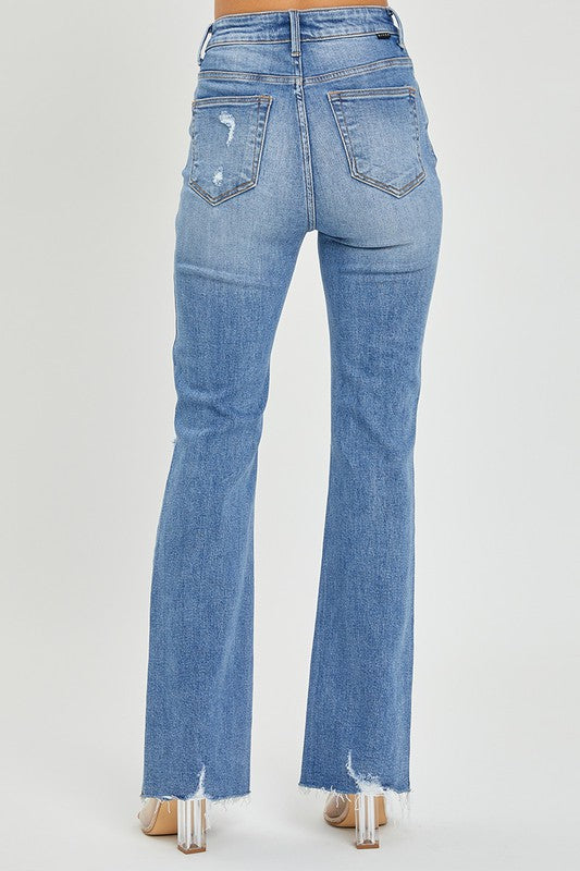 Damejeans Flared Høy Midje Denim 3
