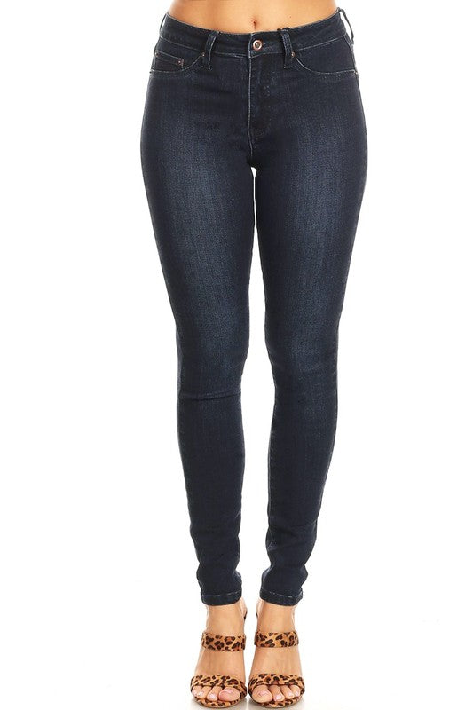 Damejeans Høy Midje Skinny Denim Mørk Indigo 0
