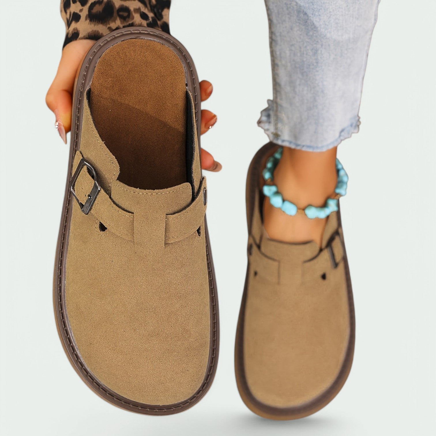 Damemoccasiner Retro Plattform Sandaler i PU 6