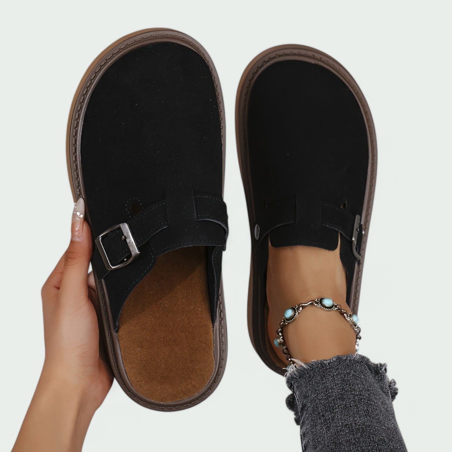 Damemoccasiner Retro Plattform Sandaler i PU 9