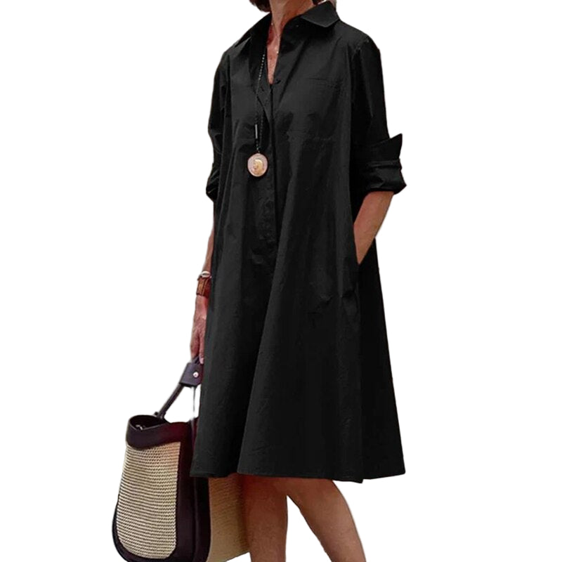 Damen Freizeitkleid Lett og Luftig i Bomull 0