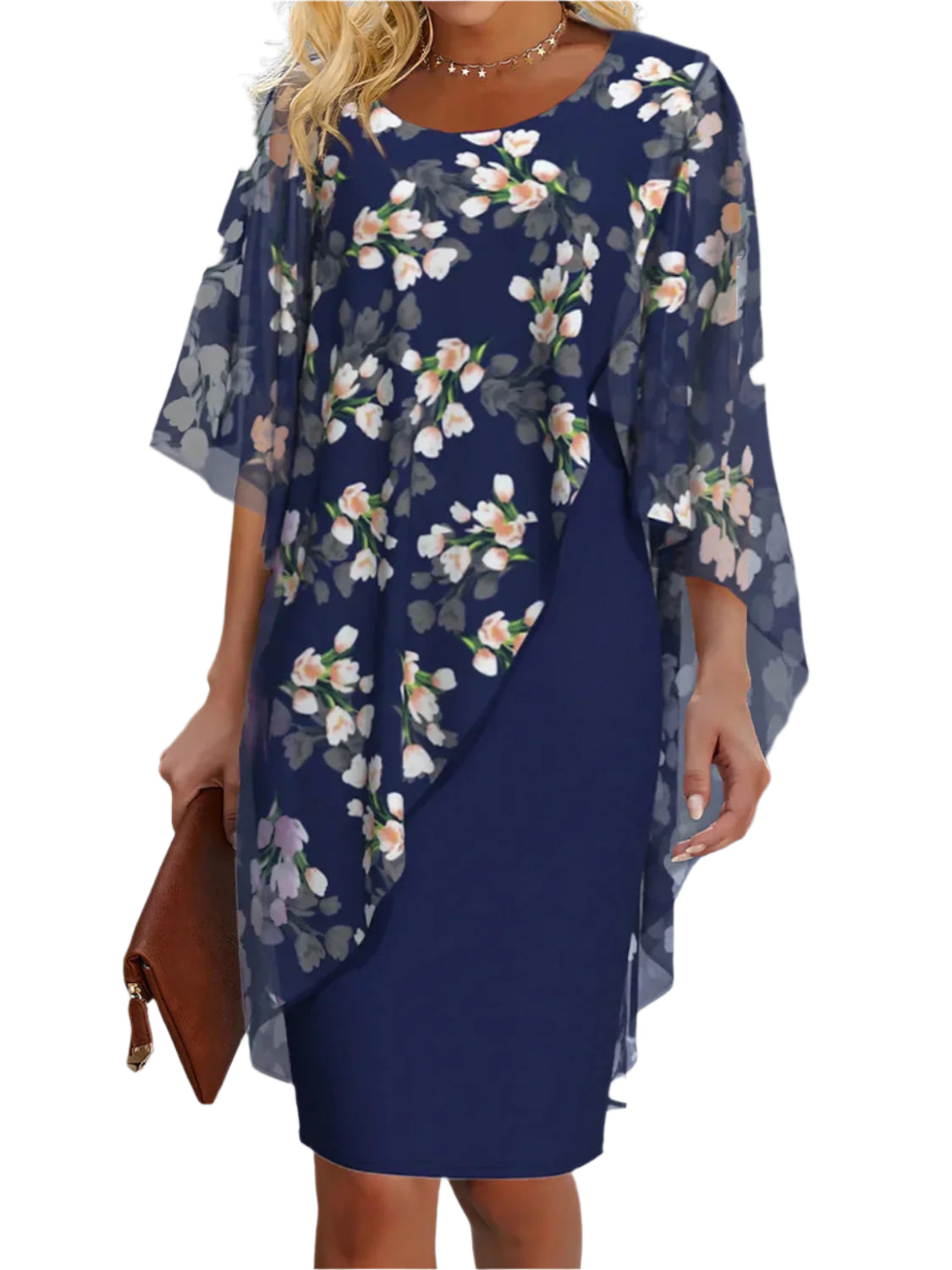 Damens Chiffon Kjole med Blomsterprint 0